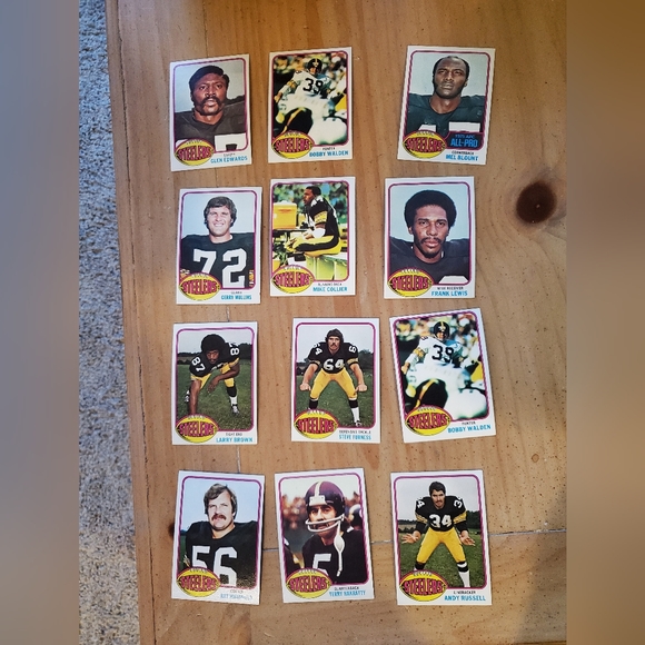 Lot of 12 Pittsburgh Steelers 1970s era Football Cards